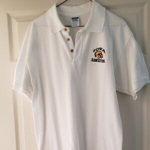 White Iowa Hawkeyes logo polo - Size Medium